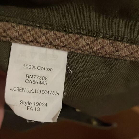 J Crew waxed twill jacket Olive green - Picture 9 of 11